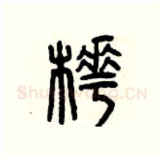 樺硬笔篆书写法,摘自曾庆福硬笔书法字帖