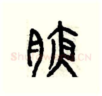 腋硬笔篆书写法,摘自曾庆福硬笔书法字帖