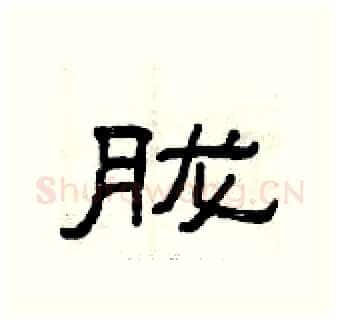 胧硬笔隶书写法,摘自曾庆福硬笔书法字帖